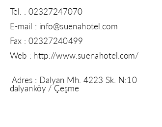 Suena Hotel iletiim bilgileri